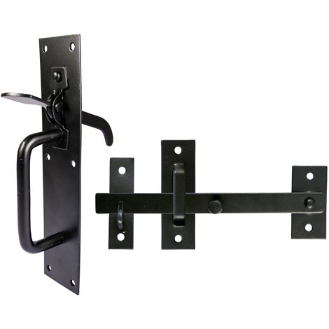 TIMCO Suffolk Latch Medium Duty Black - 205 x 45mm