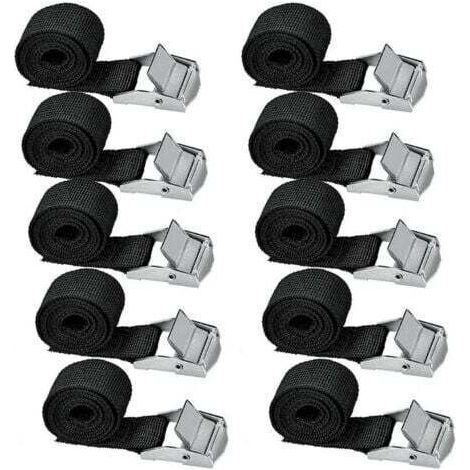 10 pièces sangles d'arrim 200 cm Kit de fixation pour moto/voiture/porte-vélo sangles de serr charge maximale 500 kg (1/5)