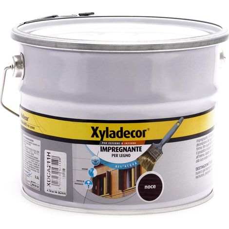 Xyladecor IMPREGNANTE ALL' ACQUA per Legno vernice Fondo per Interni ed Esterni, Inodore, colore NOCE 2,5L, 2.5 L (1/5)