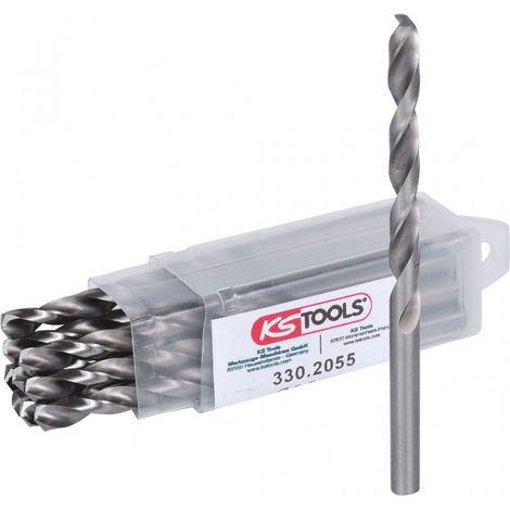 Kstools – Forets HSS-G meulés lot de 10 Ø5,5 mm – Acier haute performance pour métal, bois et plastique – Angle de pointe 118° (1/5)