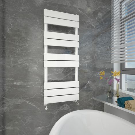 T&K White Bathroom Radiator Flat Panel Towel Rail Designer 1000x450mm Modern Central Heating Rads (1/3)