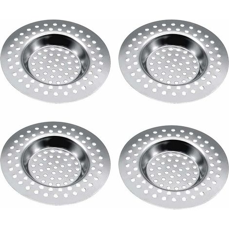Sink strainer cover, 4-piece, stainless steel, for kitchen sinks, bathtubs and bathroom sinks (1/5)