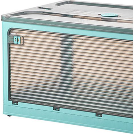 Rangement pliable en plastique transparent pour vêtements, couvertures et jouets, coffre de rangement Rimi, bleu pont neuf, grande taille 51,5x36x30 cm (1/3)