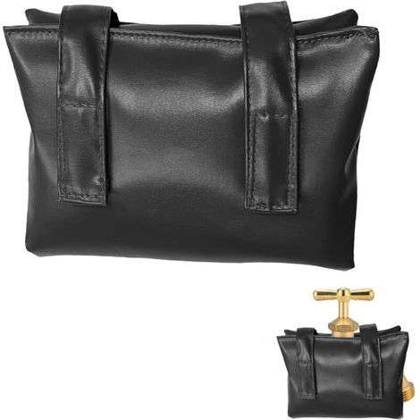 Couvercle Antigel pour Robinet Extérieur Noir Cuir,Housse de Protection Imperméable pour Robinet,Housse Isolante Extérieure Jardin Protection Contre Le Gel en Hiver Sac Vent Résistant (1/4)