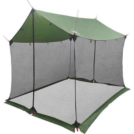 vidaXL Toldo de camping con paredes de malla 270 x 210 x 210 cm Verde (1/2)