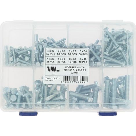 Coffret Vis Th Din 933 Classe 8.8 - 270Pcs mm