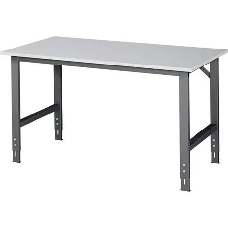 Werktisch Tom B1500xT800xH760-1080mm Arbeitsplatte Melamin Gestell anthrazitgrau (1/2)