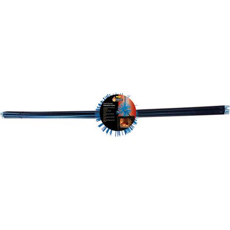 Kit di Pulizia Meccanica Ramoneur 4 X Bastoncini 1,40 m (Lunghezza Totale 5,6 m) + Riccio in Nylon 200 mm