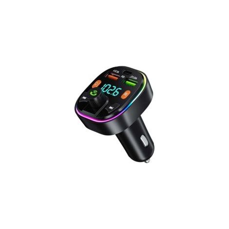 Adatto per trasmettitori FM Bluetooth per auto e adattatori Bluetooth per accendisigari, dotato di interfaccia Type-C, supporto per ricarica rapida PD 20W e QC 3.0, chiamate in vivavoce, riproduzione 
