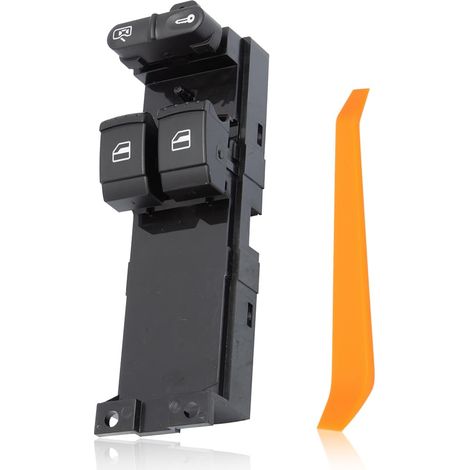 Interrupteur Lève-vitre Avant Gauche - 1 Pièce - ABS Renforcé - Remplacement OEM Précis - Pour Golf 4 Jetta A3 - 9 Broches Noir (1/5)