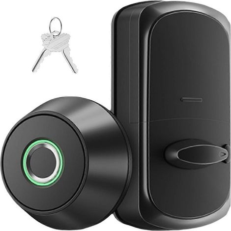 Serrure de porte intelligente à reconnaissance d'empreintes digitales, verrou de sécurité intelligent avec application de comptage, serrure biométrique, verrouillage automatique (1/5)