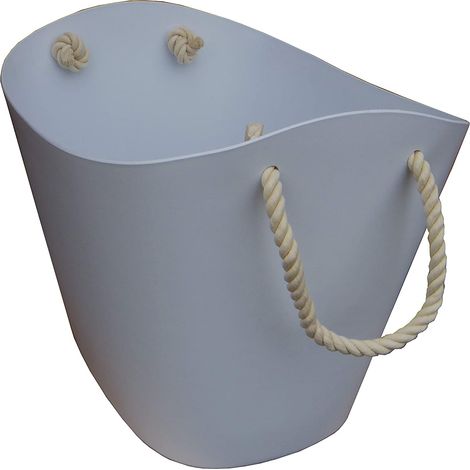 Kaminzubehör weisser Kunststoffkorb Holzkorb Höhe 36cm (1/2)