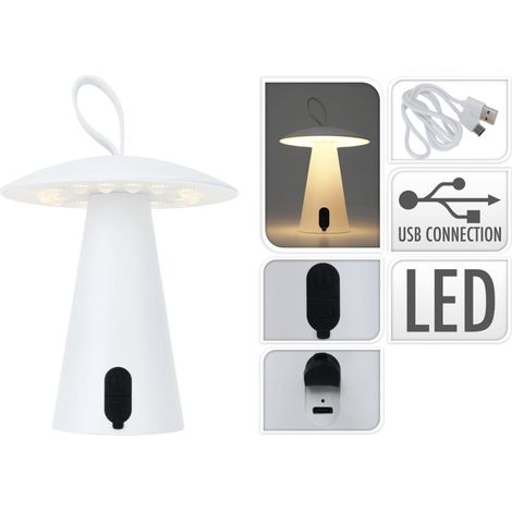 Lámpara de mesa LED USB blanca de 17 cm (1/5)