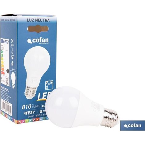 COFAN bombilla clasic sensor e27 8.5w 810lm 4000k , La bombilla LED Clásica con sensor de presencia E27 de 8,5 W es la solución perfecta para automatizar la iluminación de zonas de (1/4)