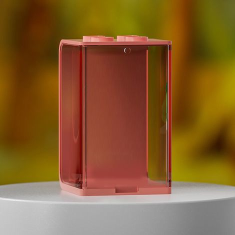 Vitrine pour poupées, boîte de rangement empilable transparente en ABS pour figurines et objets de collection, petite, rouge (1/5)