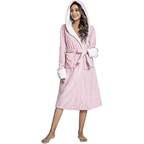 Peignoir à capuche oversize pour femme, en sherpa ultra doux et peluche, type couverture de bain. (1/4)