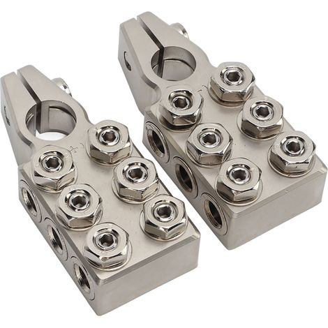 Paire de bornes de batterie 12 voies, connecteurs à vis pour voiture, pinces positives négatives robustes, cosses en plomb pour batterie acide, jeu de 2. (1/5)