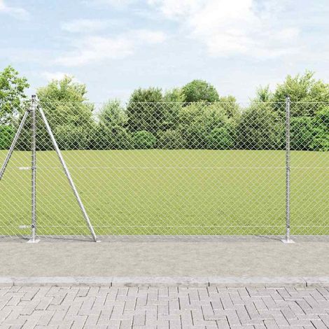 Zaunpfosten Silber 25 x 1,2 m (60 x 60 mm Netz) Stahl