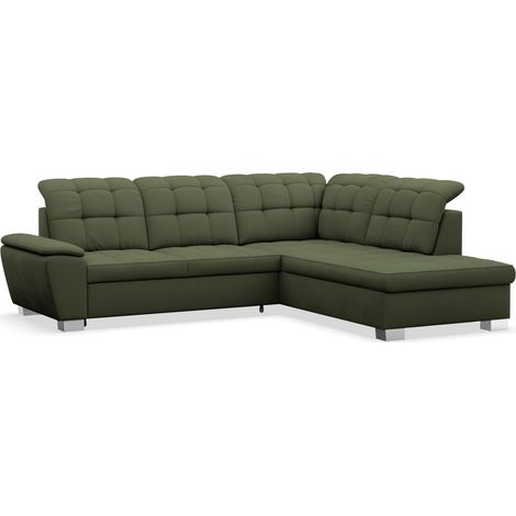 Selsey Jamaal - Ecksofa mit Schlaffunktion und Stauraum, rechtsseitig, khaki (1/5)