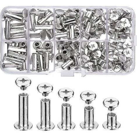 80 jeux de vis Chicago, 5 tailles, rivets pour cuir (1/5)