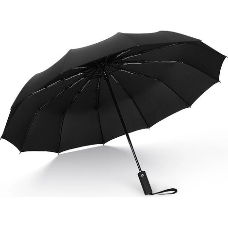 Pièce de rechange pour parapluies, protection solaire UV, imperméable, couleur noire, pour la réparation et l'entretien des modèles pliants ou dépliables.-AquaForge