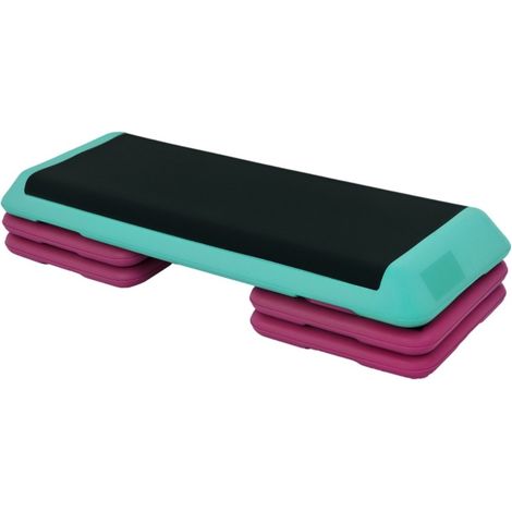 Steppers d'Intérieur-Forme Aérobie-Hauteur Réglable 10/15/20 cm-PVC PP-Noir Vert Violet-110x40x10-20(cm) (1/5)