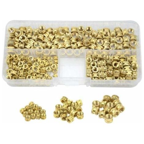300 pcs inserts filetés M3 filetage en laiton moleté écrou m3 m4 m5 insert fileté noix filetés filetage en laiton pour pièces en plastique par chaleur ou par ultrasons dans des pièces d'imprimante 3D (1/5)
