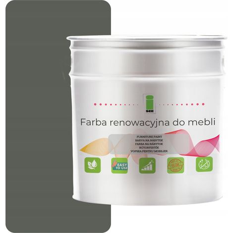 Peinture pour meubles de cuisine 7009 gris semi-mat 2,5 L pour façades en bois 2 en 1 (1/5)