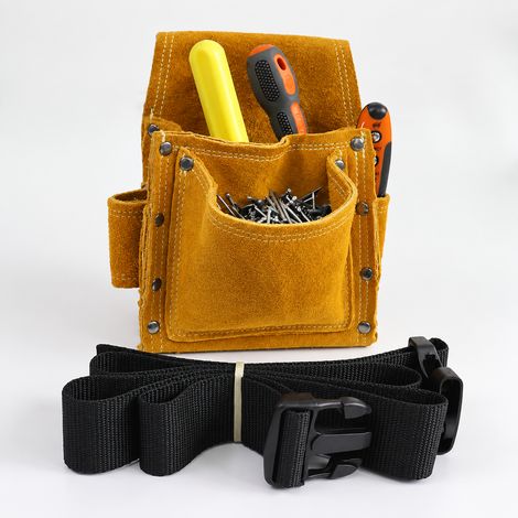 Pochette à clous et sacoche de ceinture porte-outils jaune à poche unique avec ceinture réf 8443 33 × 32 × 2 cm 280 g – Livraison gratuite