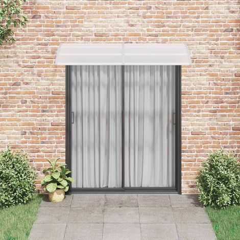 Auvent Marquise de porte, Store Banne pour porte, Gris et transparent 200x80 cm PC OIB1028E (1/5)