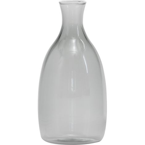 Vaso Un Fiore 150 in vetro borosilicato soffiato a mano, design elegante colore grigio con decoro bianco, capacità 150 cl, ideale per bouquet