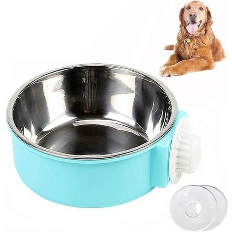 Gamelle suspendue amovible 2 en 1 en acier inoxydable, gamelle pour animaux de compagnie, utilisée pour les chiens, les chats, les cages pour animaux de taille moyenne et à suspendre (18 cm) (1/5)