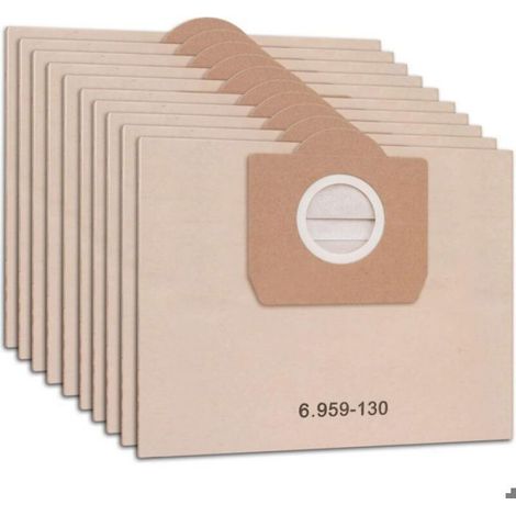 Sacs Aspirateur - Papier Micro-filtre - Compatible Kärcher WD3 MV3 - Filtration 99,99 % - Lot de 10 (1/4)
