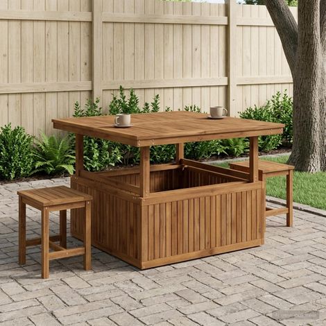 vidaXL Mesa de Café de Jardín de Madera Acacia Altura Ajustable (1/5)