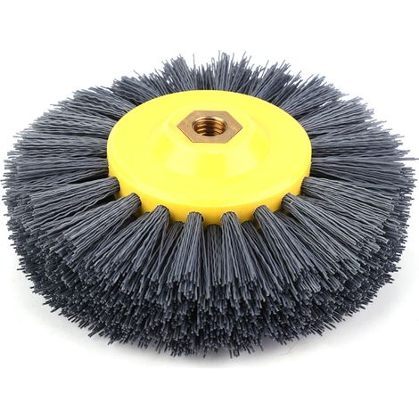 Ortviai Brosse de ponçage et polissage à fil abrasif pour pierre ancienne, bois et métal – 150 mm, grain 240, filetage M14 (1/5)