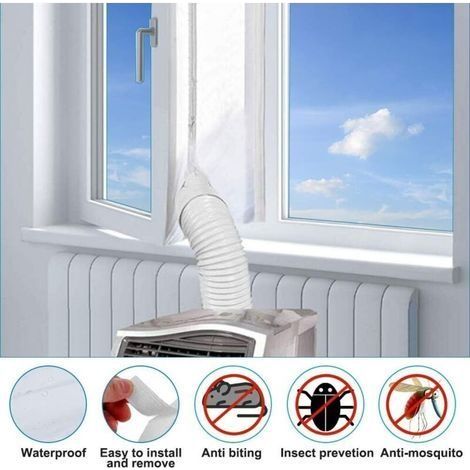 400 cm Fensterdichtungsset für mobile Klimageräte, Zubehör für mobile Klimageräte, kompatibel mit Klimaanlagen und Wäschetrocknern, einfache Montage (1/4)