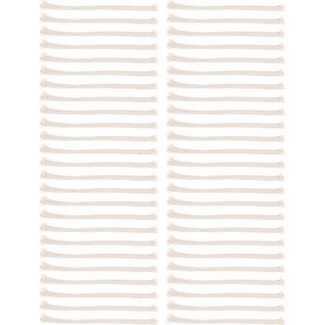 50 Stück Dochte für Kerzenbrenner, Ersatzdochte für Lampen, Labor-Baumwolldochte-15X1CM-Beige (1/2)