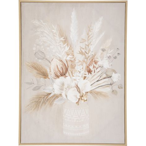 Atmosphera – Tableau toile murale encadrée peinte bouquet poétique 50 x 70 cm – Cadre en polystyrène – Peinture acrylique – Décoration intérieure (1/3)