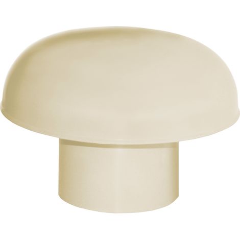 First Plast – Chapeau de ventilation PVC 100mm – Couleur sable – Sortie de toit sans moustiquaire – Pour chantiers humides