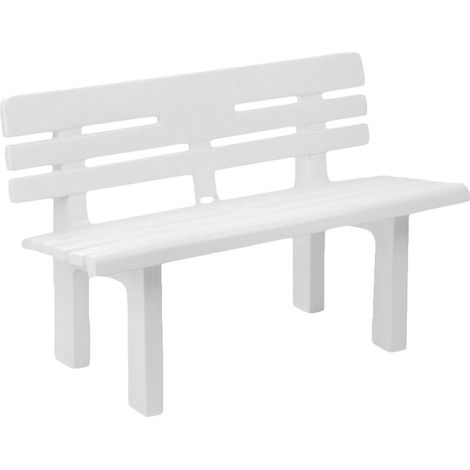 Panchina da esterno Marinella, Panca monoblocco da giardino, Panchina outdoor, 100% Made in Italy, 110x52h71 cm, Bianco