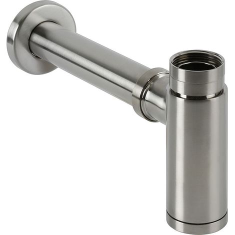 Milano Hunston Exposed Bottle Trap for Wall Hung or Washstand Basin - Brushed Nickel (1/4)
