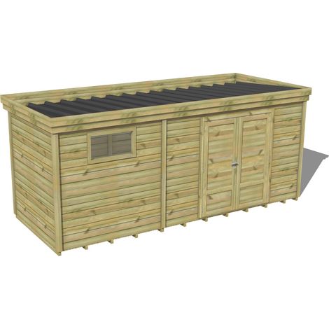 ABRI DE JARDIN bois traité 27mm, 6x2,1m, 13m2, Plancher (1/3)