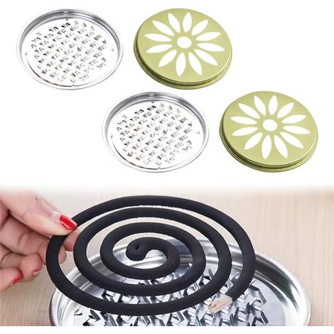 Support Bobine Moustique, Porte Encens Spirale, Support de Bobine de Moustique Portatif, Porte-Encens en Métal Classique,2 Pièces (1/5)