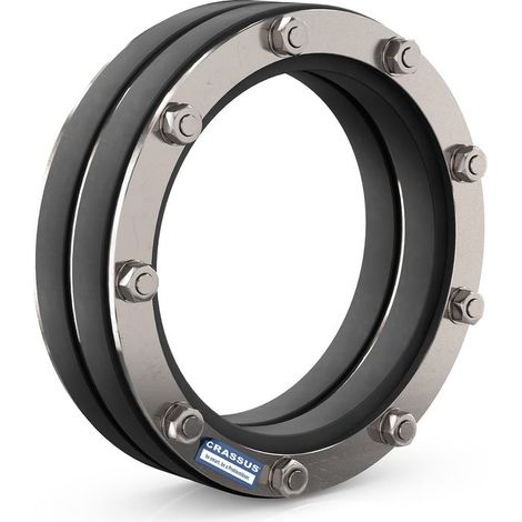 Raccord à pression CR type DD-GR, DN250, diamètre extérieur 0-225 mm, média nervuré, 1 bar, diamètre : 40 mm, V4A