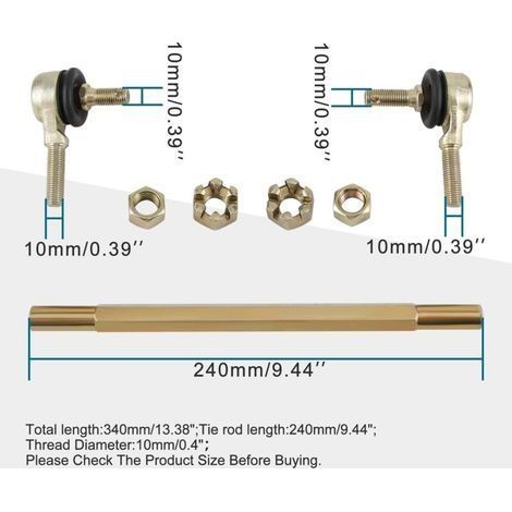 240 mm Ersatz-Spurstange für Quads mit 50 cm³, 70 cm³, 90 cm³, 110 cm³, 125 cm³, 150 cm³, 200 cm³ und 250 cm³ Hubraum (1/4)