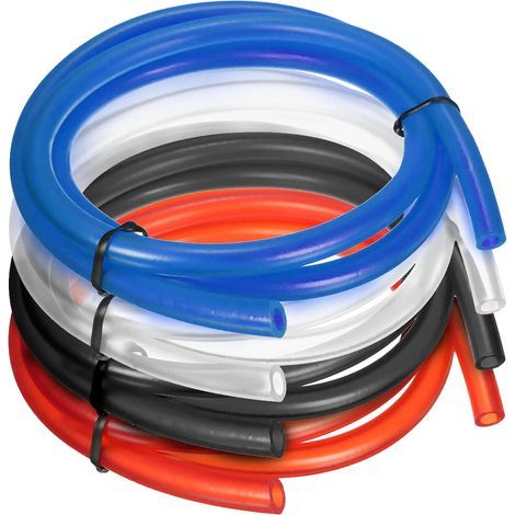 4 Pièces Tuyau dEssence Universel, Tuyau De Carburant Résistant Aux Hautes Températures,Durite dEssence En Caoutchouc De Qualité Supérieure Pour Moto (1M, Noir/Rouge/Bleu/Transparent) (1/5)