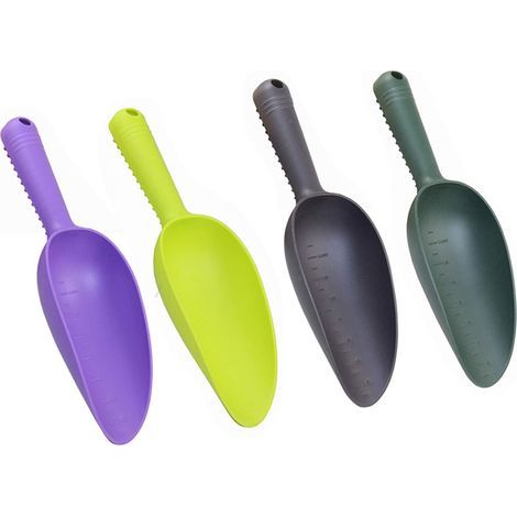 Lot de 4 Pelles de Jadin en Plastique, Tuelles de Pelle à Main pou Plantes avec échelle, Tuelles de Pelle à Main Multifonctions pou Plantes(4 paquets) (1/3)