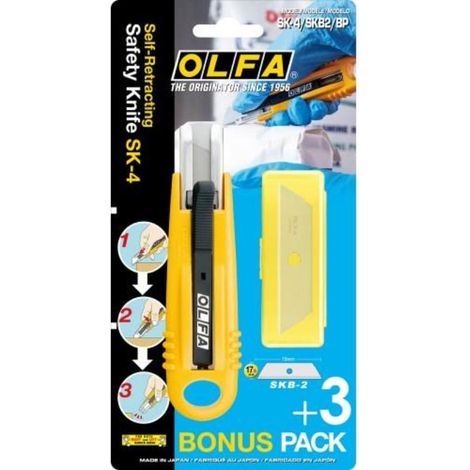olfa-sk-4/skb2/bp-cxfater de seguridad sk-4 con 3 cuchillas skb-2