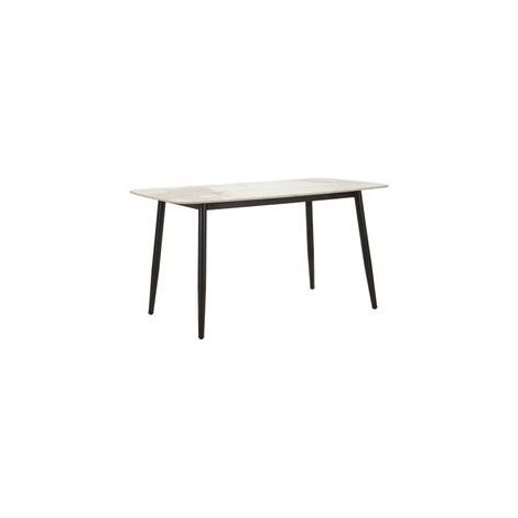 Table à manger Josh effet marbre noir design moderne (1/5)
