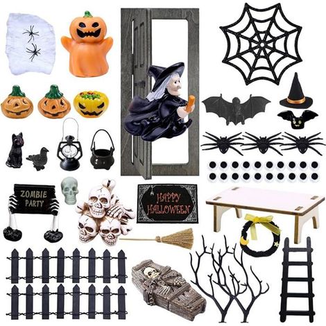 55 Pièces Petits Accessoires de Décoration Halloween avec Crâne de Citrouille,Adaptés aux Décorations de Paysage de DECORS DE TABLE (1/5)